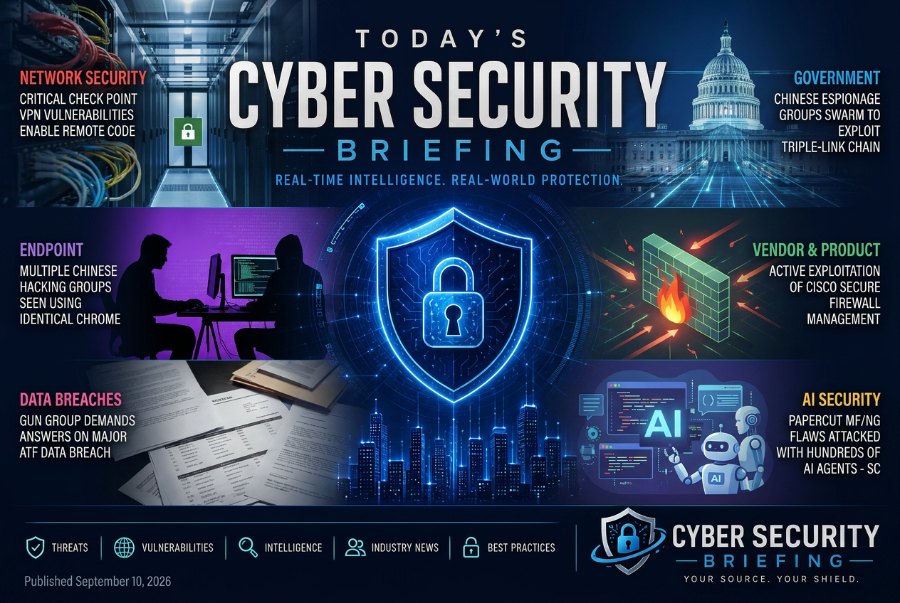 Illustrated summary of the top stories in the Cyber Security Briefing Briefing — September 10, 2026 briefing