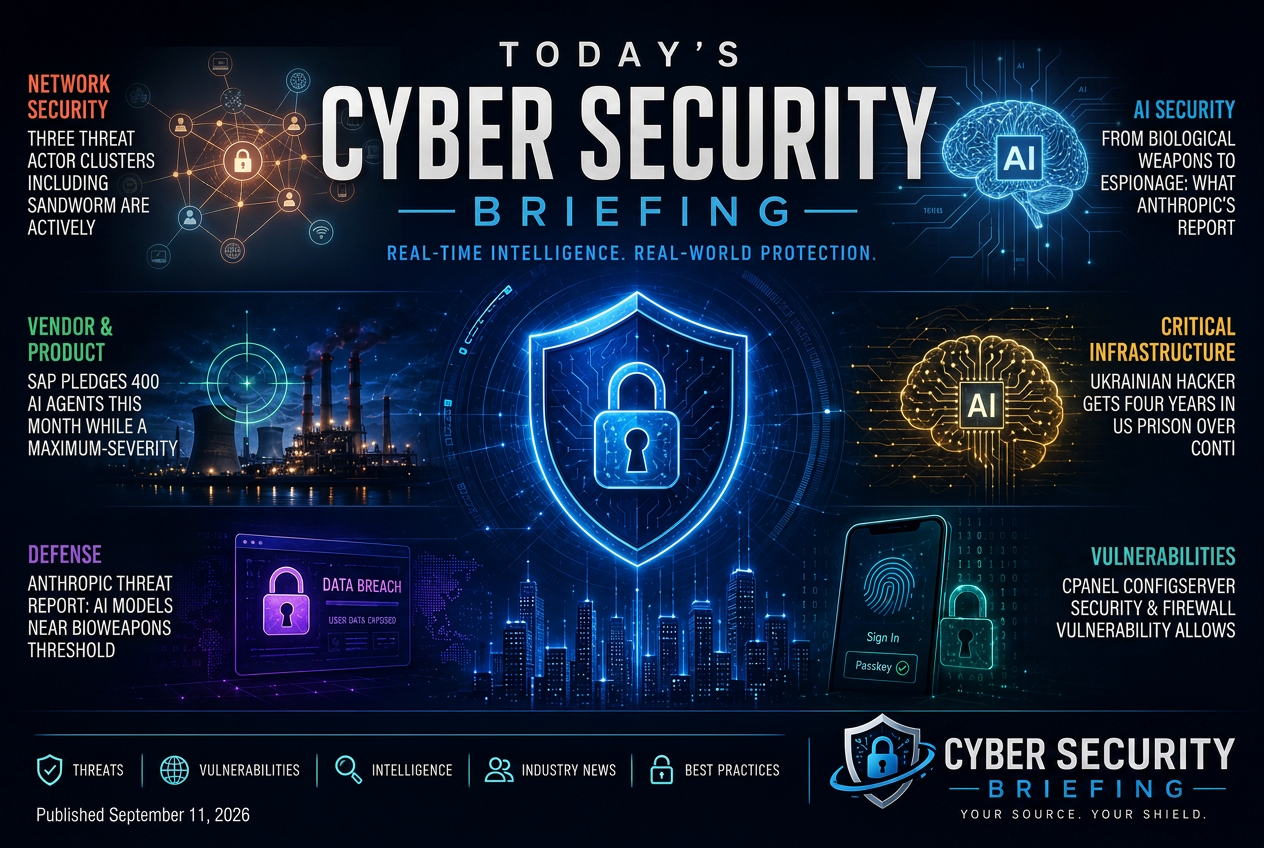 Illustrated summary of the top stories in the Cyber Security Briefing Briefing — September 11, 2026 briefing