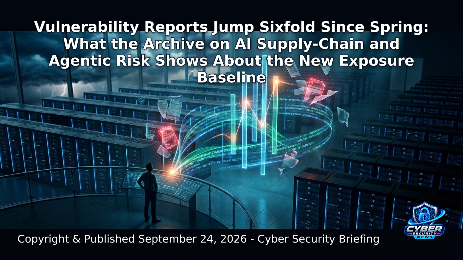 Hero image for the article “Vulnerability Reports Jump Sixfold Since Spring: What the Archive on AI Supply-Chain and Agentic Risk Shows About the New Exposure Baseline”