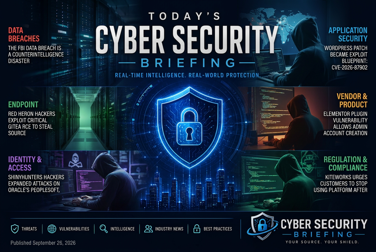 Illustrated summary of the top stories in the Cyber Security Briefing Briefing — September 26, 2026 briefing