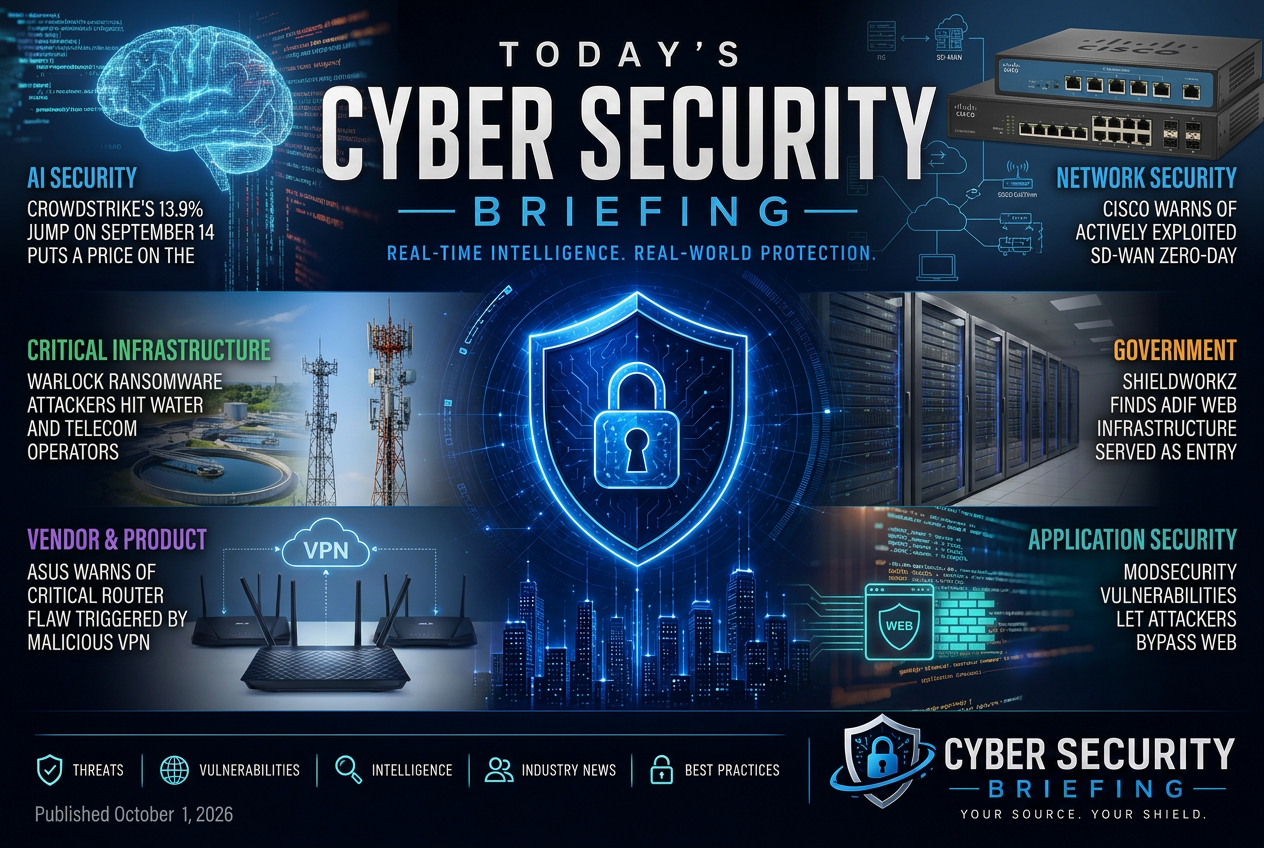 Illustrated summary of the top stories in the Cyber Security Briefing Briefing — October 1, 2026 briefing