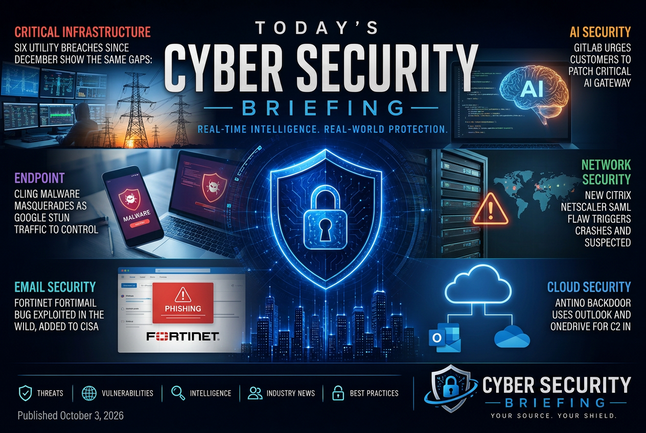 Illustrated summary of the top stories in the Cyber Security Briefing Briefing — October 3, 2026 briefing