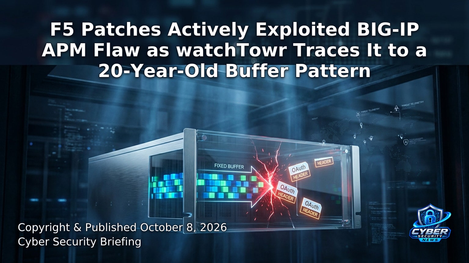 Hero image for the article “F5 Patches Actively Exploited BIG-IP APM Flaw; watchTowr Traces It to an Unchecked OAuth Header”
