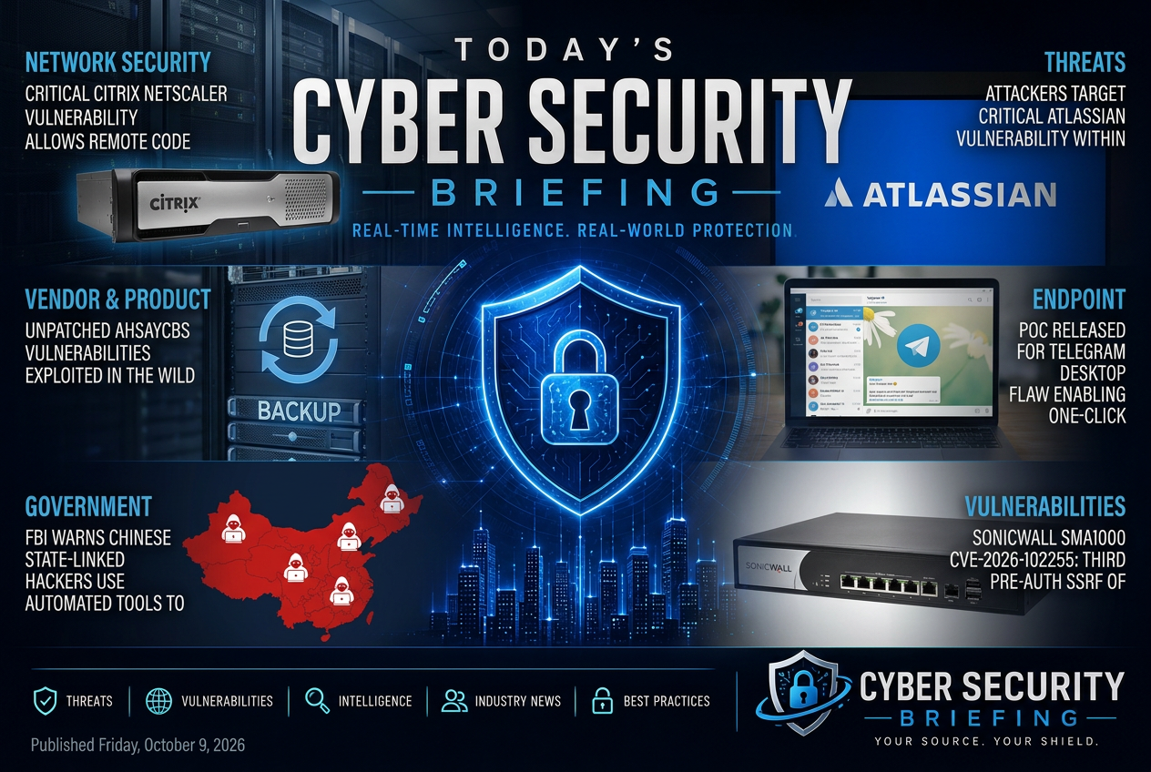 Illustrated summary of the top stories in the Cyber Security Briefing Briefing — October 9, 2026 briefing