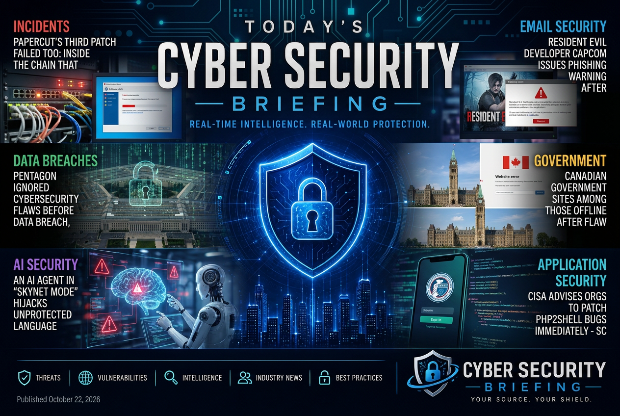 Illustrated summary of the top stories in the Cyber Security Briefing Briefing — October 22, 2026 briefing