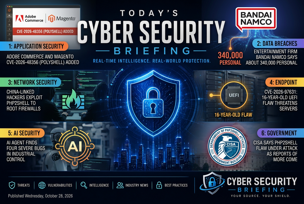 Illustrated summary of the top stories in the Cyber Security Briefing Briefing — October 28, 2026 briefing
