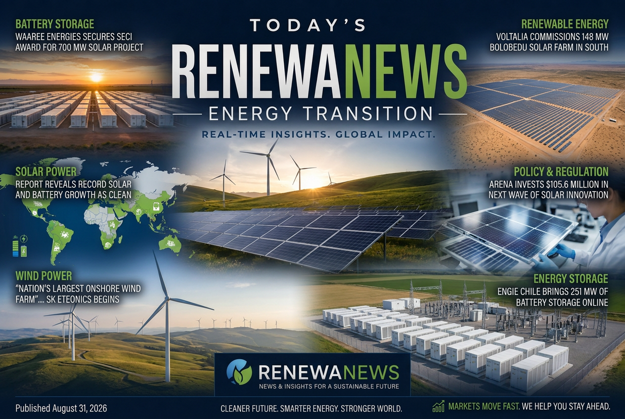 Illustrated summary of the top stories in the RenewaNews Briefing — August 31, 2026 briefing