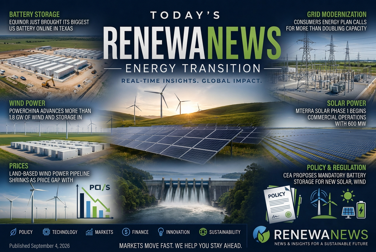 Illustrated summary of the top stories in the RenewaNews Briefing — September 4, 2026 briefing