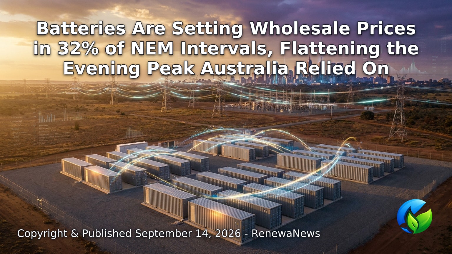 Hero image for the article “Batteries Are Setting Wholesale Prices in 32% of NEM Intervals, Flattening the Evening Peak Australia Relied On”