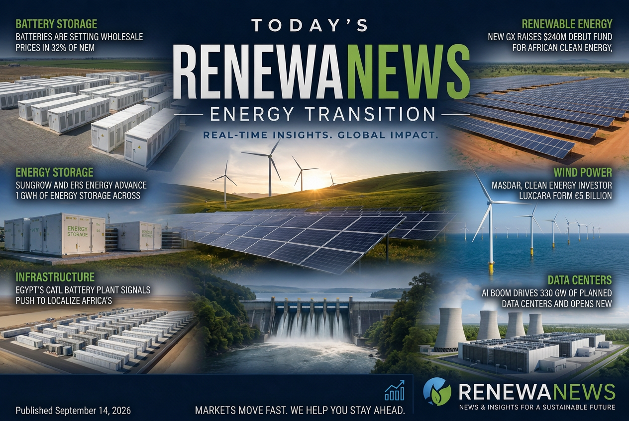 Illustrated summary of the top stories in the RenewaNews Briefing — September 14, 2026 briefing