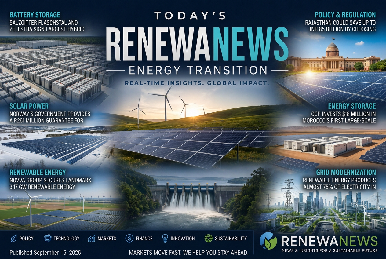 Illustrated summary of the top stories in the RenewaNews Briefing — September 15, 2026 briefing