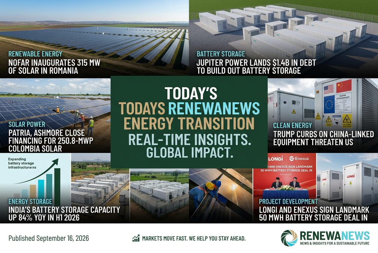 Illustrated summary of the top stories in the RenewaNews Briefing — September 16, 2026 briefing