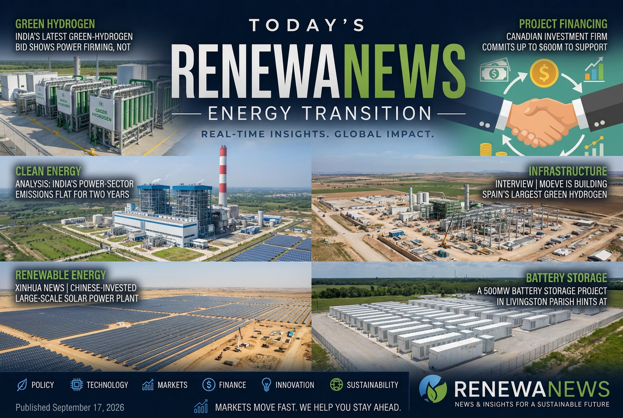 Illustrated summary of the top stories in the RenewaNews Briefing — September 17, 2026 briefing