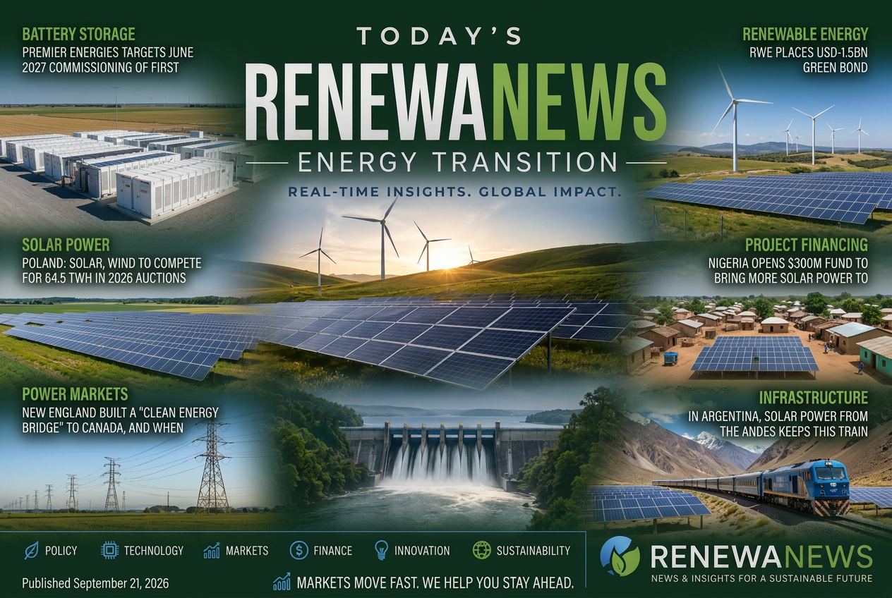 Illustrated summary of the top stories in the RenewaNews Briefing — September 21, 2026 briefing