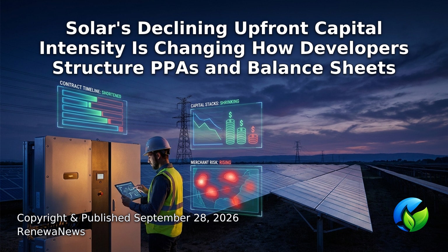 Hero image for the article “Solar's Declining Upfront Capital Intensity Is Changing How Developers Structure PPAs and Balance Sheets”