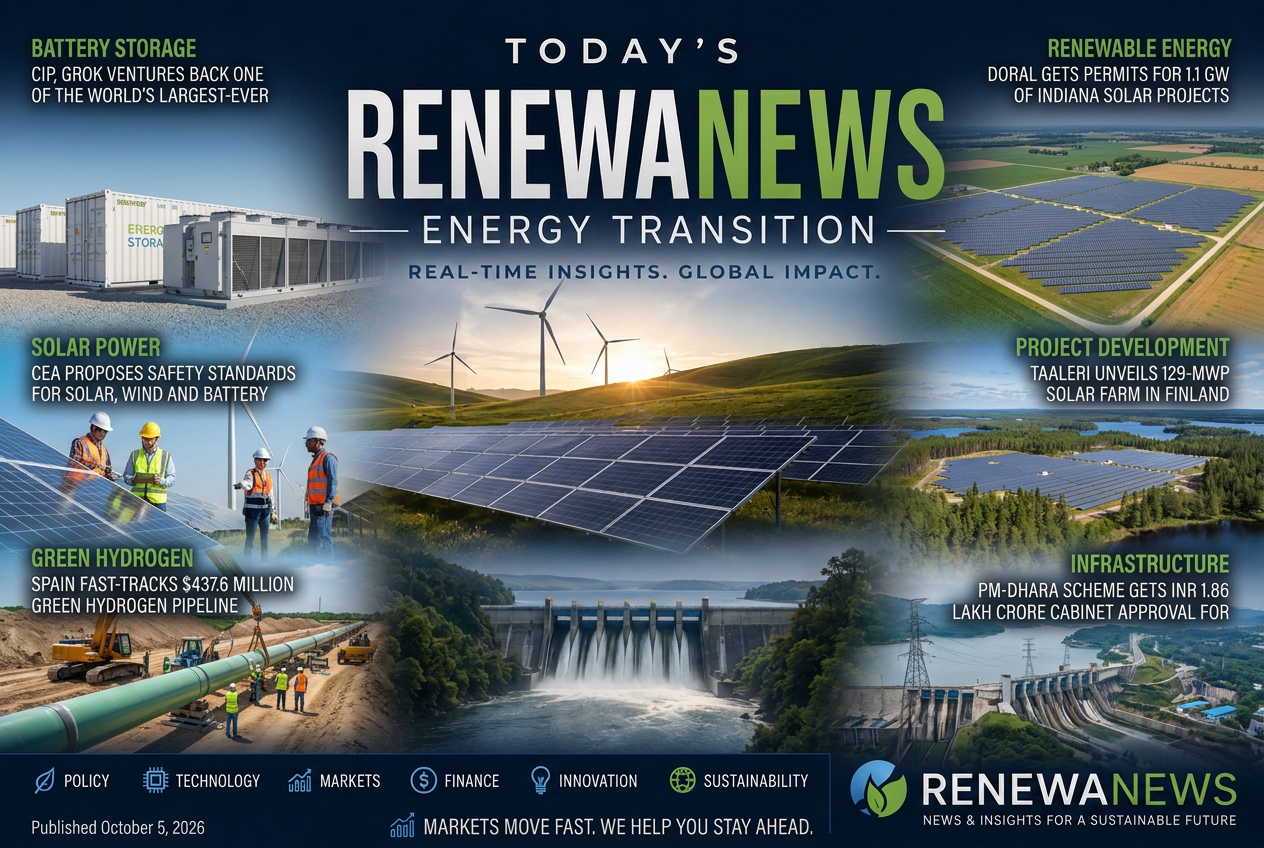 Illustrated summary of the top stories in the RenewaNews Briefing — October 5, 2026 briefing