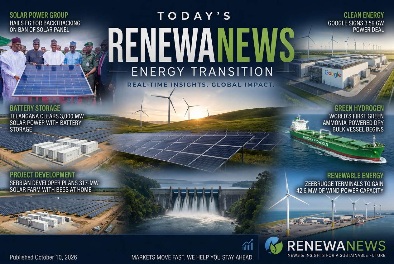 Illustrated summary of the top stories in the RenewaNews Briefing — October 10, 2026 briefing