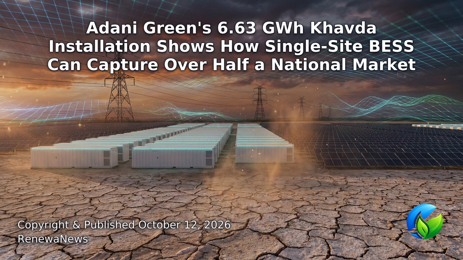 Hero image for the article “Adani Green's 6.63 GWh Khavda Installation Shows How Single-Site BESS Can Capture Over Half a National Market”