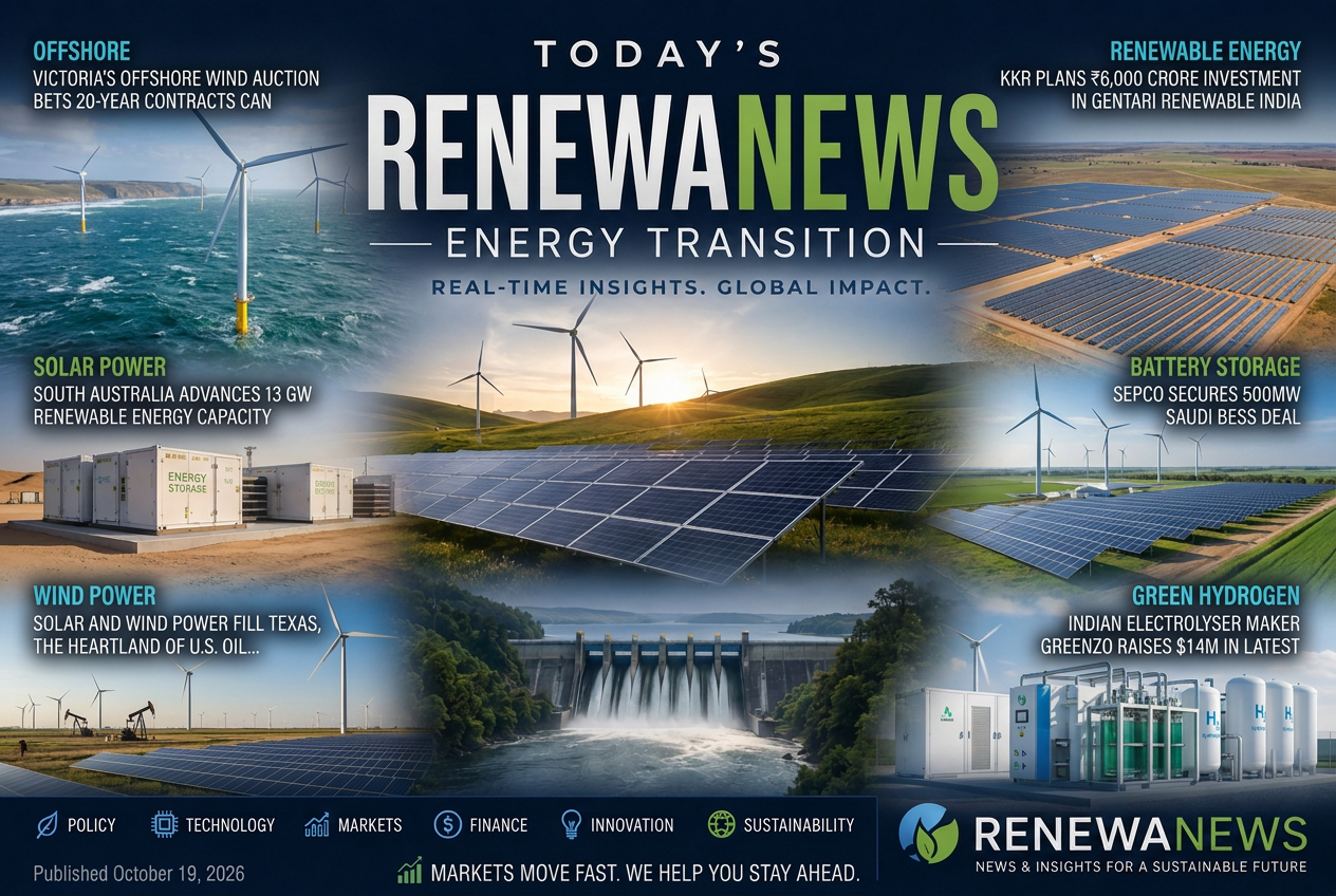Illustrated summary of the top stories in the RenewaNews Briefing — October 19, 2026 briefing