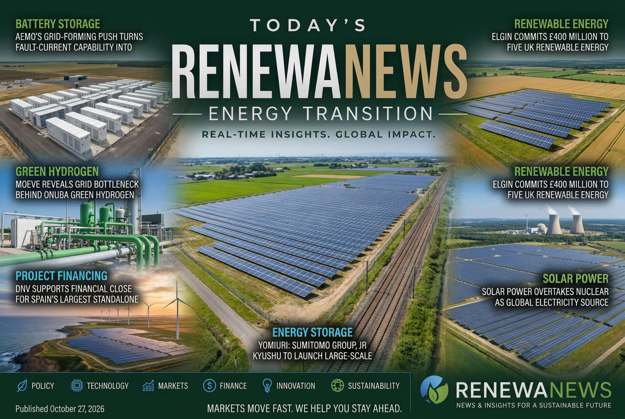 Illustrated summary of the top stories in the RenewaNews Briefing — October 27, 2026 briefing