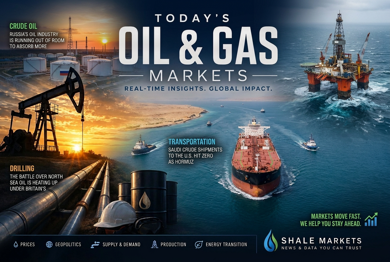 Illustrated summary of the top oil and gas stories in the ShaleMarkets Briefing — August 16, 2026 briefing