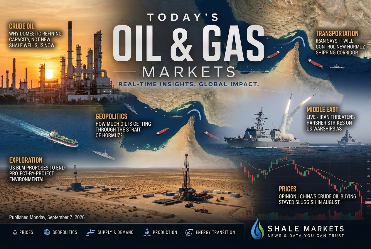 Illustrated summary of the top stories in the Shale Markets Briefing — September 7, 2026 briefing