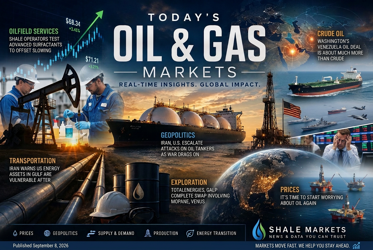 Illustrated summary of the top stories in the Shale Markets Briefing — September 8, 2026 briefing