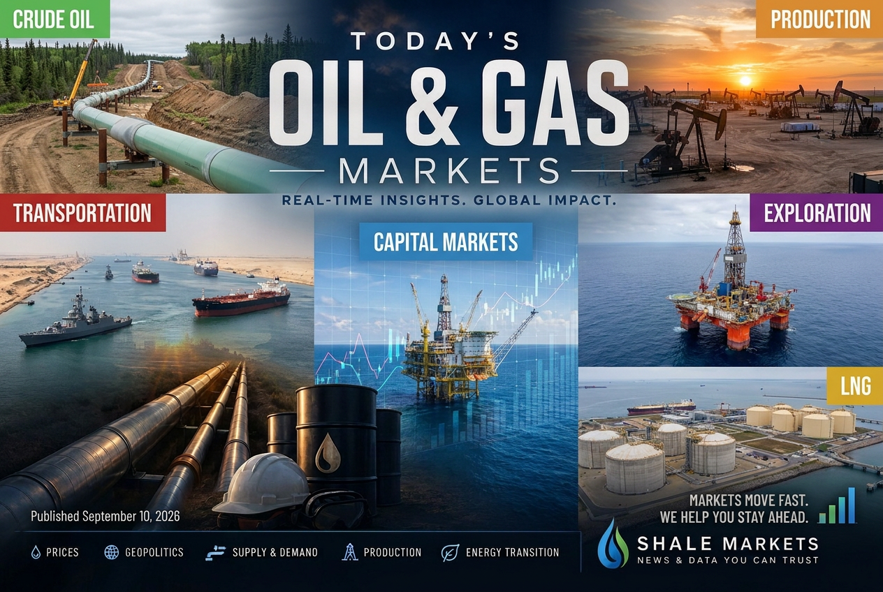 Illustrated summary of the top stories in the Shale Markets Briefing — September 10, 2026 briefing