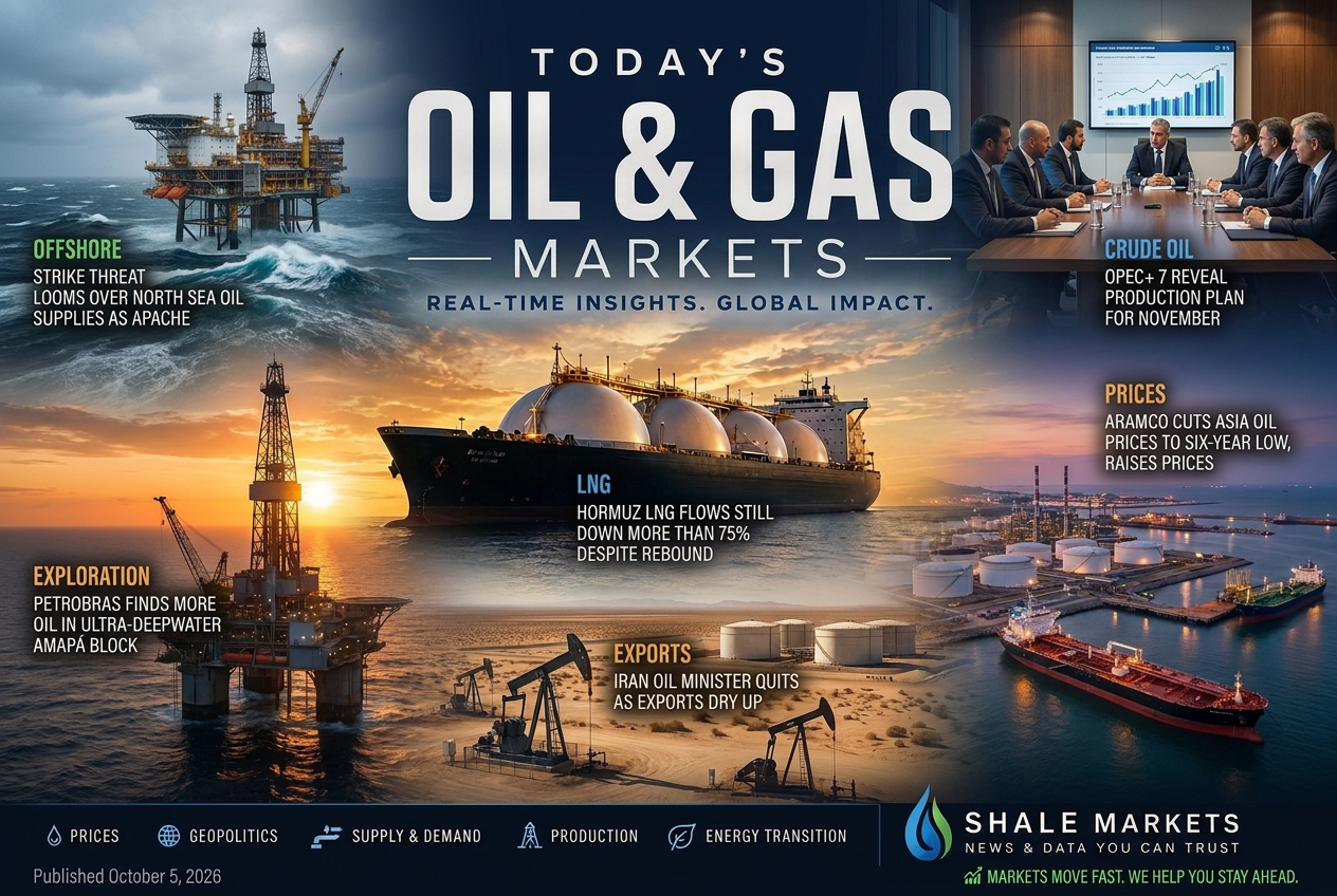 Illustrated summary of the top stories in the Shale Markets Briefing — October 5, 2026 briefing