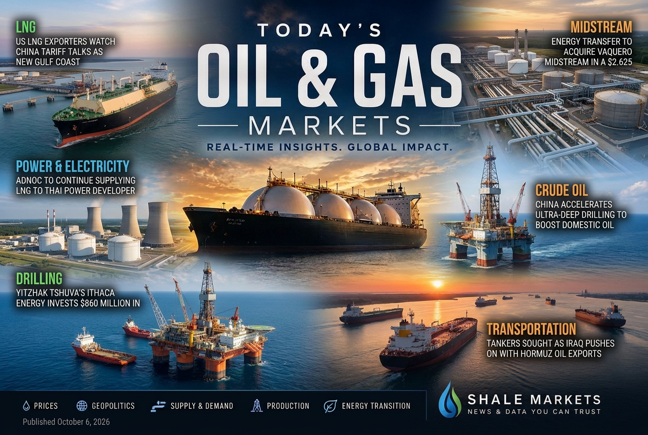 Illustrated summary of the top stories in the Shale Markets Briefing — October 6, 2026 briefing