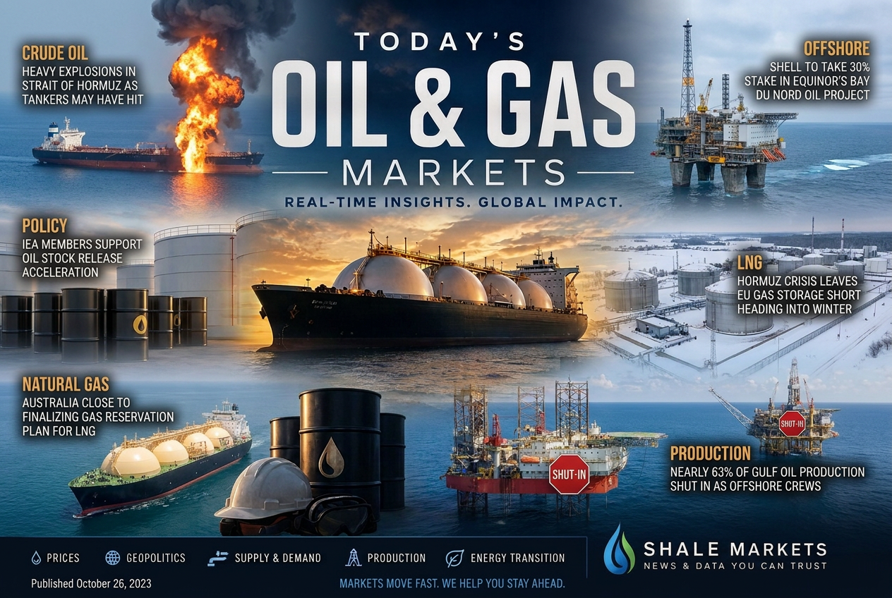 Illustrated summary of the top stories in the Shale Markets Briefing — October 9, 2026 briefing