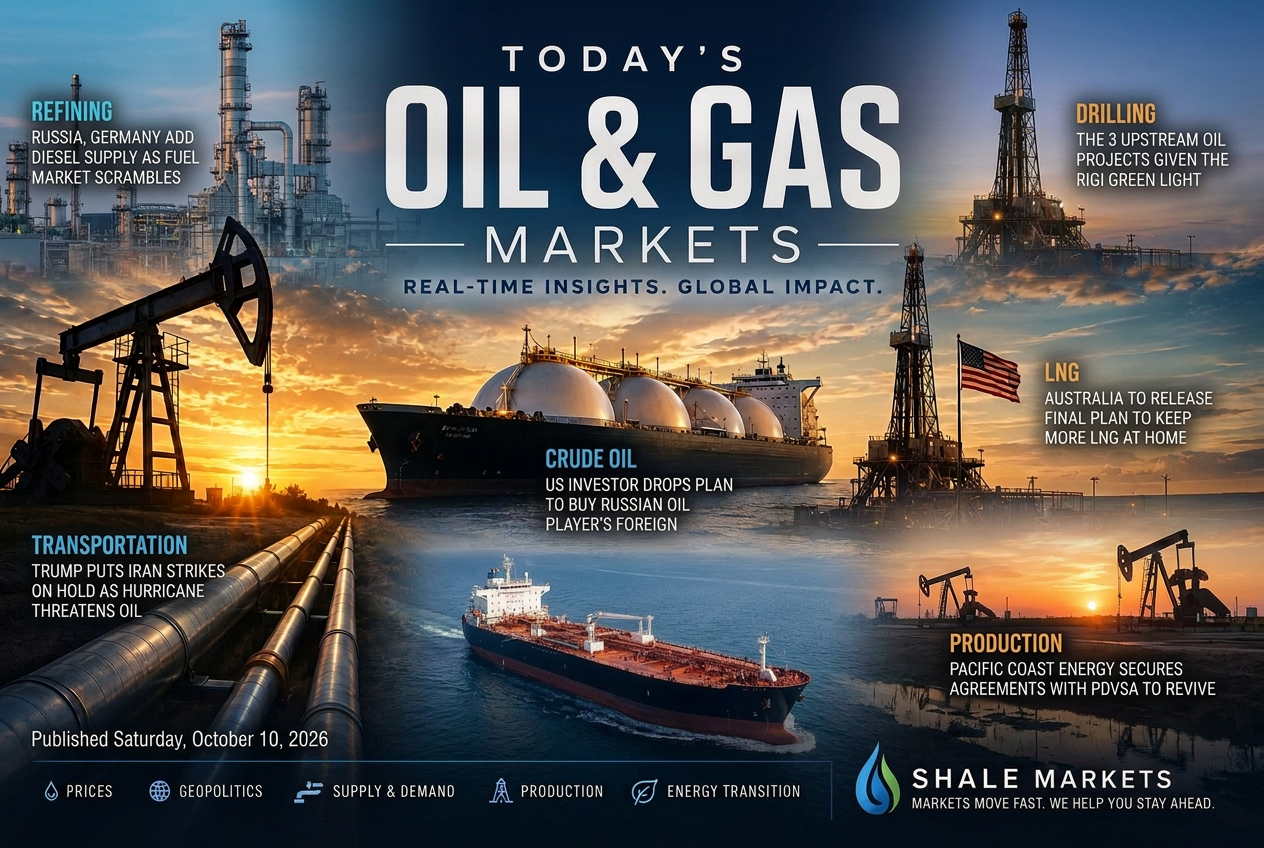 Illustrated summary of the top stories in the Shale Markets Briefing — October 10, 2026 briefing